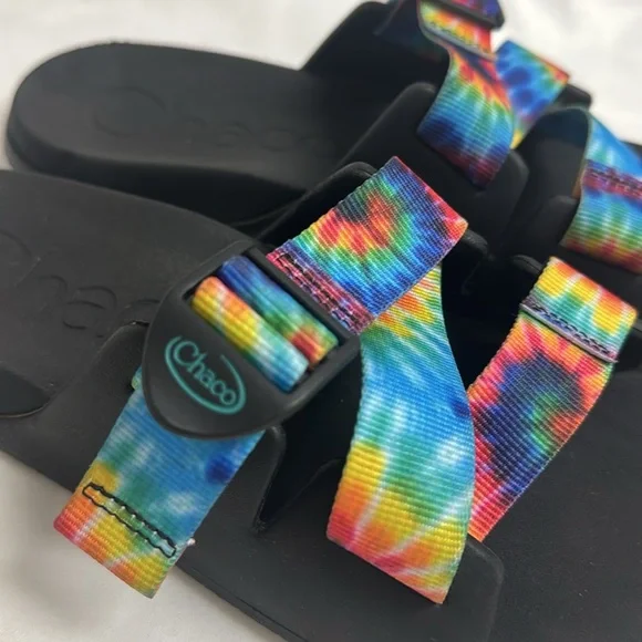 CHACO Slides “Chillos” Multicolored, Adjustable Straps Size 9 EUC - Picture 4 of 7